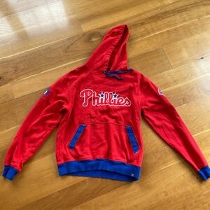 Red Phillies Hoodie with Blue Accents